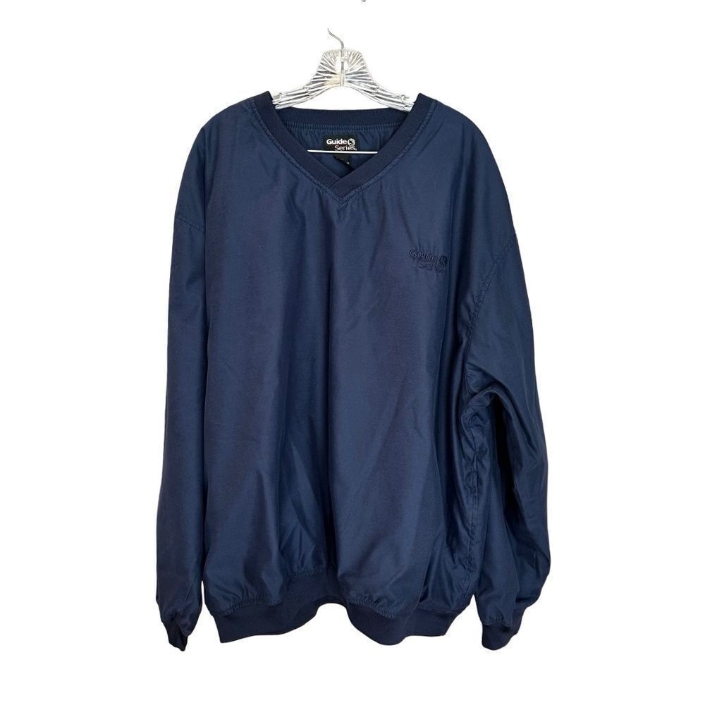 Guide Series Mens Lightweight Lined Pullover Windbreaker Pockets Navy Blue XXL